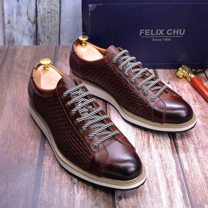 Nuovi stili abbigliamento Casual moda Design semplice antiscivolo scarpe formali da <span class=keywords><strong>uomo</strong></span> in vera pelle marrone scarpe eleganti per gli uomini - Product Image 1