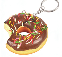 Porte-clés anti-stress souple en forme de donut, jouets tendance en gros, logo personnalisé, balles anti-stress en mousse PU, jouets à presser