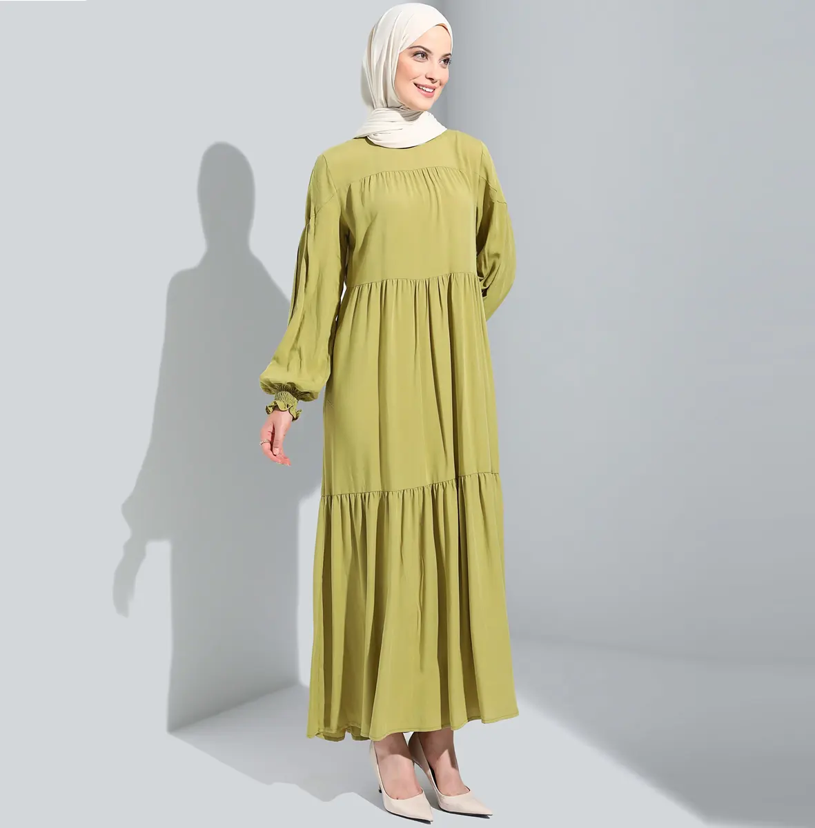 Pernikahan muslim sederhana mewah jersey desain baru bergaya manxun abaya enfant Arab saudi wanita dubai