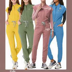 Uniforme d'infirmière unisexe à logo personnalisé, tissé, respirant, combinaison de travail pour hôpital, salon de beauté, vêtements de travail pour femmes - Product Image 3