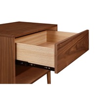 Ensemble de chambre à coucher 3 pièces en MDF très vendu en usine, lignes épurées avec cadre de lit en bois, 2 tables de chevet, assemblage facile