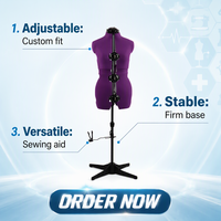Mannequin de couturière ajustable en ABS violet, demi-corps, pour projets de couture à domicile