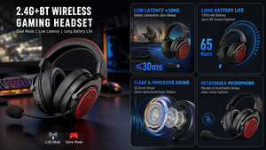 <span class=keywords><strong>Casque</strong></span> de jeu <span class=keywords><strong>sans</strong></span> <span class=keywords><strong>fil</strong></span>, <span class=keywords><strong>casque</strong></span> de jeu supra-auriculaire avec micro à réduction de bruit, émetteur USB 2.4G pour PC PS4 PS5 <span class=keywords><strong>Playstation</strong></span> - Product Image 5