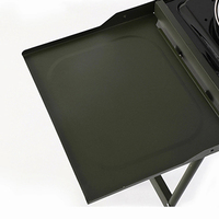 Barbecue au charbon de bois moderne, portable, pliable, compact, en acier au carbone vert, avec table latérale pour le camping en plein air