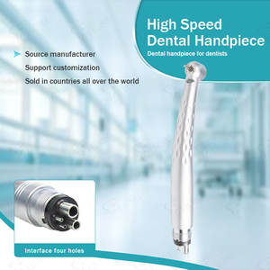 Turbina Dental de Alta Velocidad Foshan 117x13.7mm de Acero Inoxidable Plateado, Conexión de 4 Orificios Sin Fibra Óptica - Product Image 3