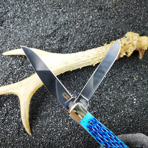 Camping <b>Knife</b> Twin-blade Customizable OEM Grade DIY Pocket <b>Knife</b> Razor-Sharp Stainless Steel Blade 3.0mm Thickness Steel <b>Handle</b> - Product Image 2