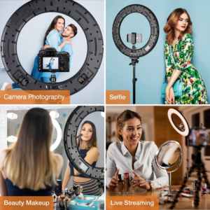 60W Soft LED <span class=keywords><strong>Ring</strong></span> <span class=keywords><strong>Light</strong></span> 18-Inch Large Selfie Lamp Tripod Remote Carry Bag pour Phone Lash Beauty Tattoo-Durable Plastic Material - Product Image 6
