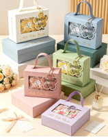 Boîte cadeau rigide écologique à fermeture magnétique portable avec logo personnalisé, estampage à chaud, revêtement UV, accessoires ruban