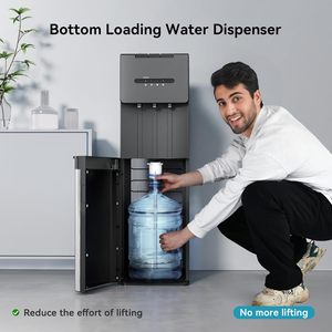Euhomey Distributeur d'eau à chargement par le bas, 3 températures, en acier inoxydable noir, sur pied, électrique - Product Image 4