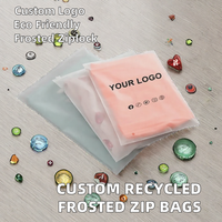 Sacs en plastique PE à fermeture éclair, personnalisés avec votre propre logo, imprimés par gravure, recyclés, givrés, pour vêtements, chaussures et emballages