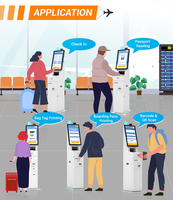 Imprimante de carte d'embarquement au sol avec option Scanner intégré Kiosque d'enregistrement en libre-service pour l'air