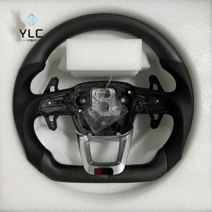 Volante de cuero a <span class=keywords><strong>precio</strong></span> de fábrica YLC, volante de coche de Color negro para <span class=keywords><strong>Audi</strong></span> A4 A5 A6 R4 R5 RS5 RS6, volante personalizado - Product Image 2