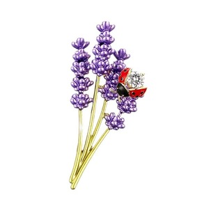 <span class=keywords><strong>Coccinella</strong></span> a sette macchie da <span class=keywords><strong>donna</strong></span> gioielli da regalo in metallo smaltato viola color lavanda e spille spille da spilla per abiti - Product Image 1