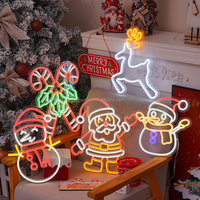 Nouvelles lumières décoratives de Noël YN Starlight, style dessin animé, en acrylique peint, à ventouse, alimentées par USB, en plastique