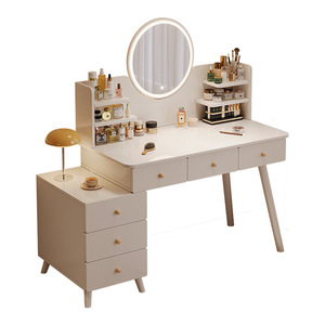 Modern Bedroom Dressing Table with Integrated Bucket Cabinet Makeup <strong>Mirror</strong> for Small Apartment <strong>Bedside</strong> or Living Room Use - Product Image 5