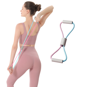 Multicolor Yoga Pilates Chest Strength <strong>8</strong> Shape <strong>Elastic</strong> Resistance Band Bodybuilding Handle Bands Exercise Fitness Tube Thickened - Product Image 1