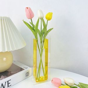 Jarrón acrílico de diseño creativo y sencillo, estilo minimalista, decoración de mesa, arreglo floral hidropónico, regalo para sala de estar y comedor - Product Image 2