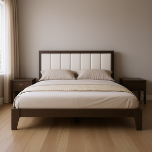 Lit Queen Moderne Rembourré avec Tête de Lit en Tissu et Cadre en Bois – Design de Lit Doux et Confortable - Product Image 2