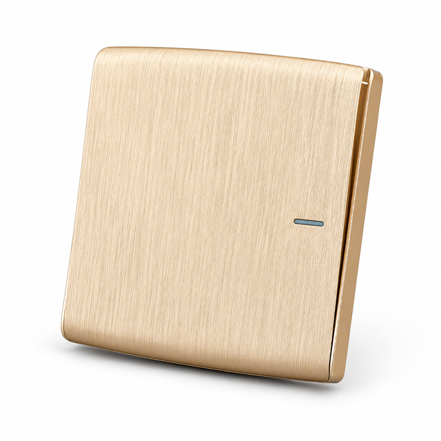Factory Sales Modern Wall Switches Electric Power Safe 13a 250v Brushed Gold Big Button Light Wall Switches