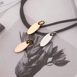 Custom Small Oval Shape Stainless Steel logo Stamping Metal Jewelry Tags <strong>Snap</strong> <strong>on</strong> Metal Tags <strong>Charms</strong> for Jewelry Making - Product Image 2
