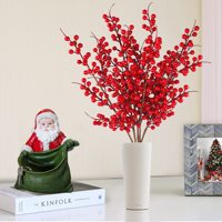 Bricolage de fausses fleurs de baies de houx rouge de noël, décor d'automne, décorations d'arbre de noël, baies artificielles