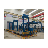 Cabine de peinture électrostatique automatique avec contrôle PLC + écran tactile, chariots de transfert à convoyeur, multicolores, fonctionnement facile