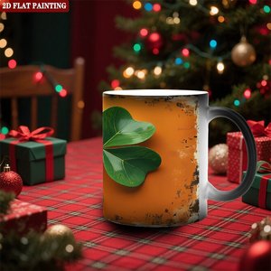 Frosted Black <b>Ceramic</b> 11oz Heat Changing Magic Mug With Anti Slip Bottom Stable Design - Product Image 2