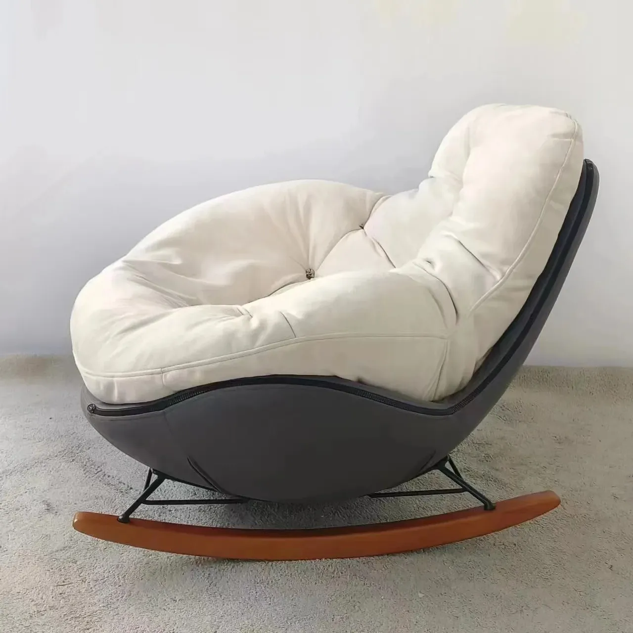 Woonkamer Kantoor Gebruik Draaibare Lounge Stoel Vintage Echt Lederen Luchtvaart Ei Stoel Retro Stijl Fauteuil Draaibare Verstelbare Leuning