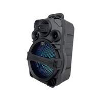 Enceinte de fête extérieure active UB 8 pouces avec basses puissantes 10W, lumière RGB, micro intégré, télécommande et batterie 1200mAh pour Bluetooth 5.0