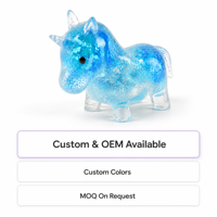 Jouet anti-stress licorne souple à paillettes liquides, jouets sensoriels en TPR pour enfants et adultes, cadeau de bureau pour l'anxiété, vente en gros