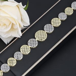 JXX Nuevo Diseño Pulsera Hueca Chapada en Oro de 14K Cadena de Eslabones Estilo Hip Hop de Moda para Hombre Principalmente Hecha de Latón - Product Image 3