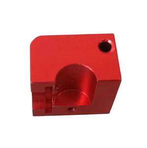 Bloque de sujeción de aluminio anodizado rojo, mecanizado CNC personalizado, pieza de fijación con ranura semicircular para equipos de automatización - Product Image 2
