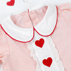 Trajes de San Valentín para niñas pequeñas, ropa para niños, Boutique, bordado, corazón, conjuntos de ropa para niños para niñas - Product Image 5