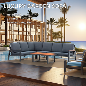 Di lusso all'aperto commerciale <span class=keywords><strong>usato</strong></span> Hotel Resort mobili da giardino divano Lounge Set <span class=keywords><strong>per</strong></span> pranzo cucina parco & cortile <span class=keywords><strong>per</strong></span> la casa - Product Image 2