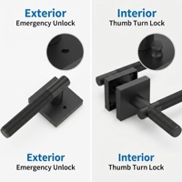 Poignée de porte intérieure robuste disponible en version intimité/ Passage pour maison, bureau, appartement