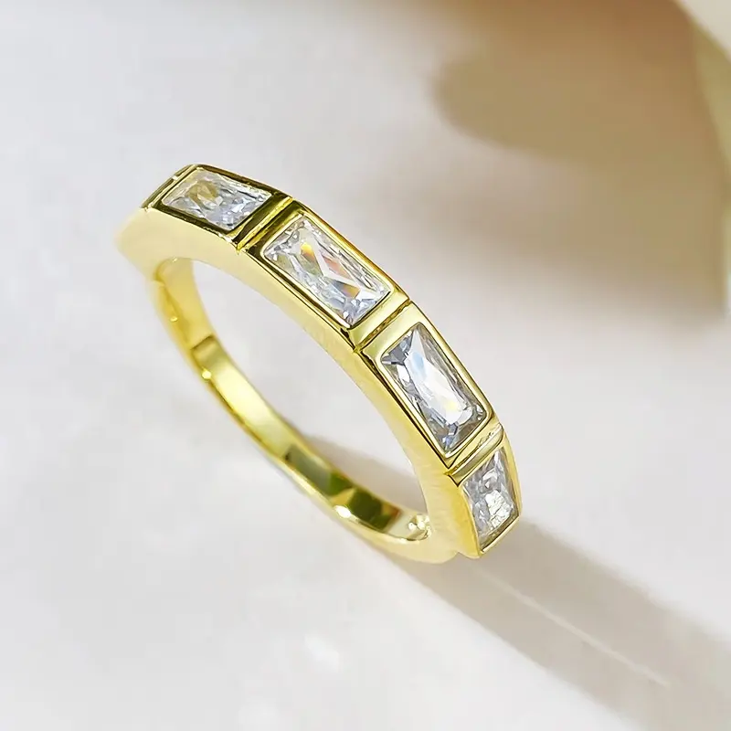 Новый дизайн Изысканный Простой стиль высокое качество 5A CZ камень обручальные свадебные S925 стерлингового серебра женские кольца