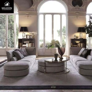 أحدث مجموعة أثاث غرفة المعيشة الإيطالية العصرية، أريكة زاوية فاخرة على شكل حرف L مصنوعة من الجلد الأصلي حسب الطلب وكبيرة الحجم - Product Image 5