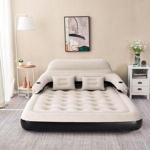 Customized Air <b>Mattress</b> with Headboard and Built-in Pump for Camping Airbed Factory PVC with Flocking - Product Image 2