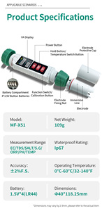 Di động giá tốt nhất 5 trong 1 chất lượng nước Meter hydroponics nước Tester PH TDS EC Muối Temp Meter hydroponics nước Tester - Product Image 3