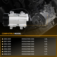 AC Compressor for Clutch Compatible for 2006-2010 DODGE RAM 1500,RAM 2500,RAM 3500,RAM 4500,RAM 5500,2500,3500