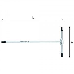 USAG - U02800135D Clés hexagonales à poignée en T-CLÉS EAN 8001150031809 T-HANDLE CLÉS HEXAGONALES - Product Image 1