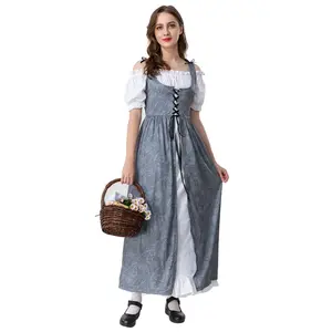 Comércio exterior Europa e América medieval retro novas mulheres cerveja festival roupas vestidos empregada roupas fazenda empregada roupas