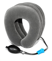 Dispositif de traction cervicale gonflable réglable en flanelle pour la correction de la posture et l'étirement, pratique pour