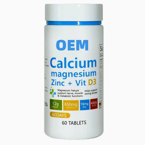Comprimés OEM Calcium Magnésium Zinc Vitamine D3 avec capsules de Vitamine D3 pour la santé osseuse, la maintenance immunitaire et le soutien osseux – Supplément - Product Image 1