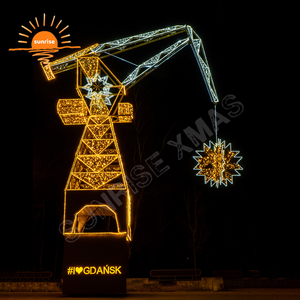 Luce motivo gru a LED per la luce del parco decorazione natalizia ad alta intensità resistente alle intemperie personalizzabile stagione in Winterland Light Show