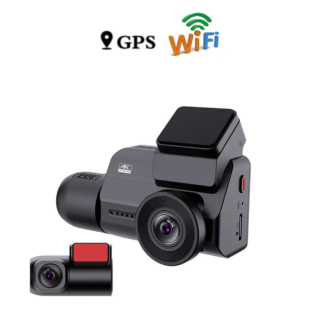 Novatek 2 Inch 3 Lens Car DVR Triple Lens Car Camera 4K+2K+1080P Dash Cam Wide Angle Starvis Car Black Box WiFi Remote GPS Log
