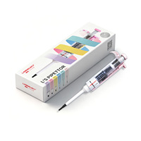 Pipette manuelle monocanal réglable, transparente et colorée, corps semi-stérilisé, plage de volume de 0,1 L à 20 mL