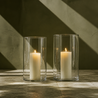 Vente en gros de porte-bougie en verre décoratif de 125 mm et 150 mm de hauteur pour la décoration de table à la maison et lors d'événements