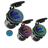 Chargeur rapide QC3.0 pour allume-cigare, interrupteur tactile, identification intelligente, écran WiFi intégré, double USB pour voiture