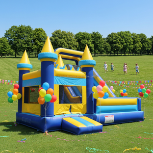 <span class=keywords><strong>Castillo</strong></span> <span class=keywords><strong>Inflable</strong></span> Comercial para Niños con Tobogán, Combinación de Juegos Inflables, Tobogán Acuático y Trampolín - Product Image 2